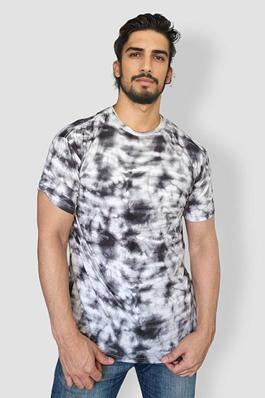 Playera TIE DYE Negro Con Blanco